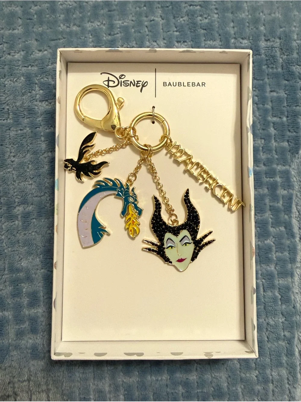 BaubleBar x Disney Maleficent Gold Tone Charm Keychain - New